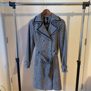 Faith Connexion Gray Double-Breasted Trench Coat